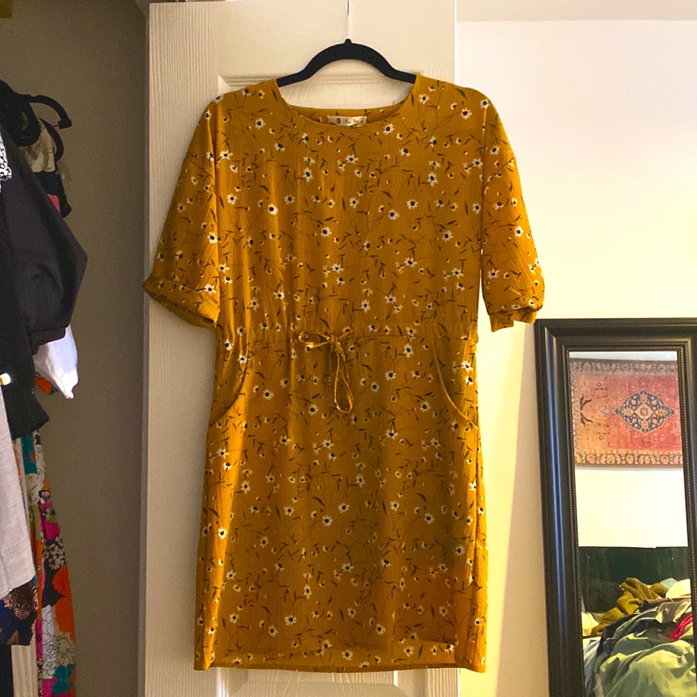 FLORAL RETRO Drawstring dress // SZ S